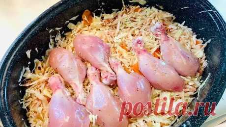 Капуста с курицей в духовке. Ленивый ужин вкусно быстро и легко от Время поесть.