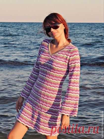 Вязаное платье "Ягодная фантазия" - платье,вязаное платье,нарядное платье