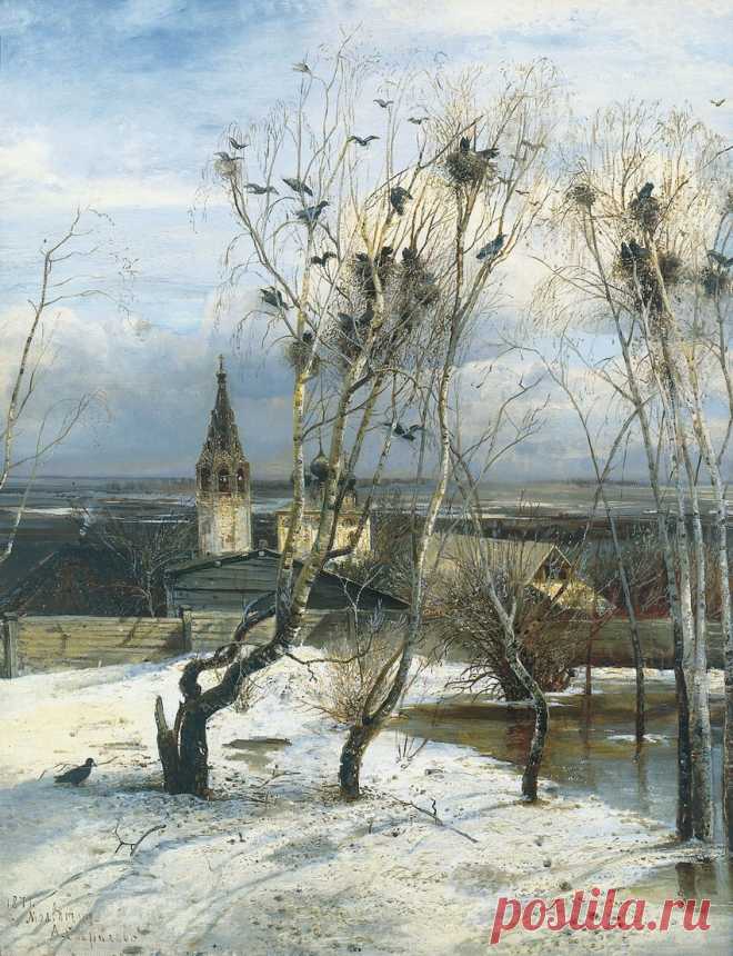 Саврасов, Грачи прилетели. Картина, фото, пейзаж