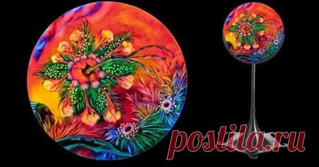 Malowane na szkle  Reczynie malowane abażury szklane