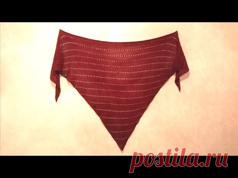 Мастер-класс шаль спицами.МК простая шаль спицами.Как связать простую шаль спицами.МК бактус спицами