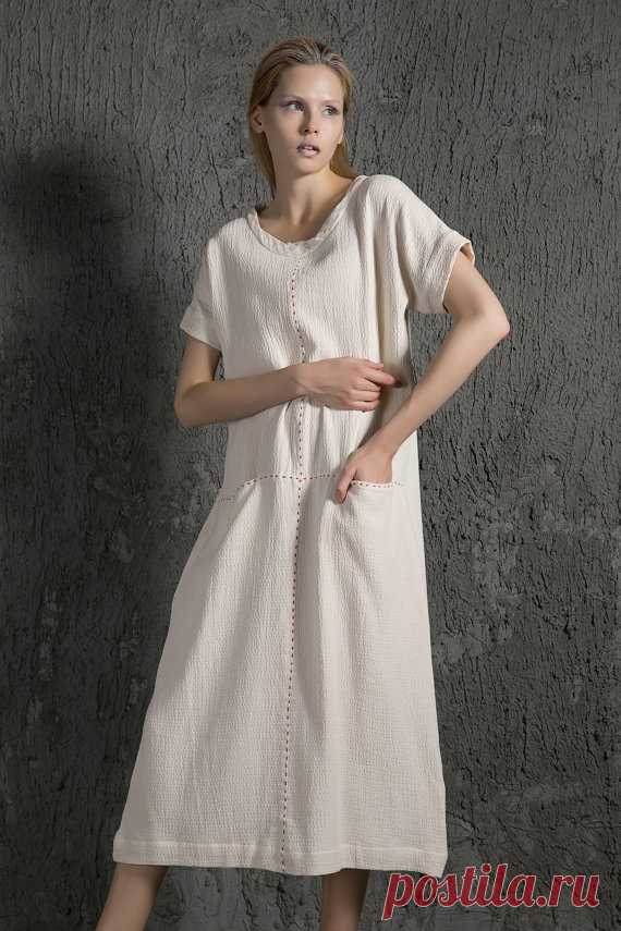 Elegant causal linen Dress With Pockets C627 от YL1dress на Etsy