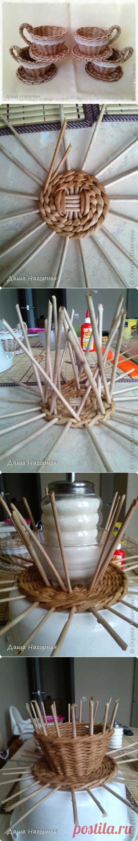 Чашечки из бумажных трубочек