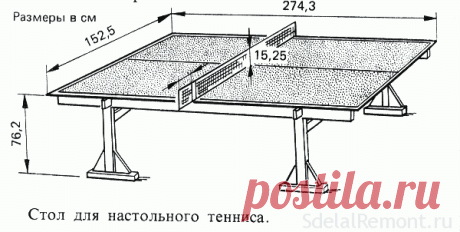 Размеры теннистгог стола — Ремонт квартиры своими руками