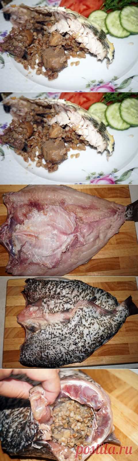 Лещ по-русски – фаршированный гречкой с грибами