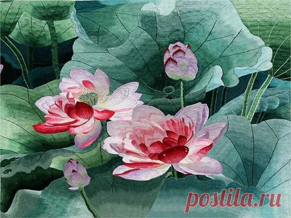 Очаровательная вышивка гладью: виды швов и основные моменты | Журнал Ярмарки Мастеров