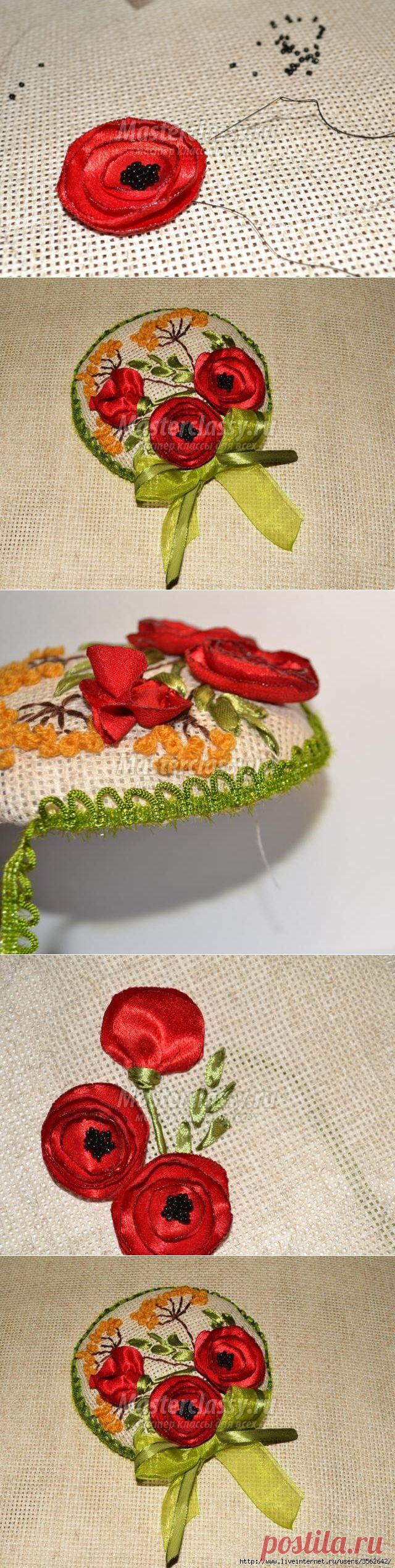 сообщение Veh07 : Игольница «Маки с пижмой». Мастер-класс с пошаговыми фото (10:31 17-10-2014) [3562642/340306186] - natalya.bazyleva.70@mail.ru - Почта Mail.Ru