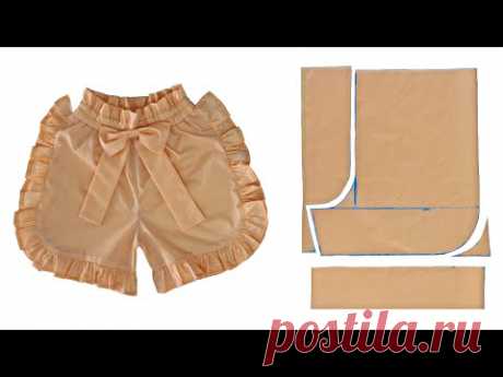 Простое руководство по кройке и шитью шорт 💖 DIY Night Wear Frill Shorts Sewing Tutorial
