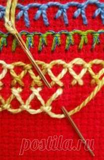 Fat-Quarter: Up and down buttonhole stitch