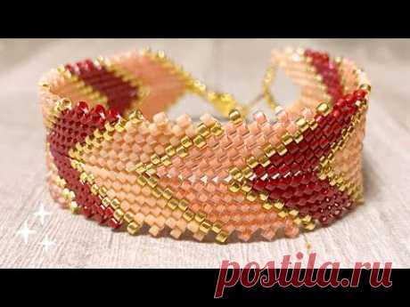 DIY Браслет из бисера Как сплести ёлочкой мастер-класс Beaded beaded bracelet  tutorial