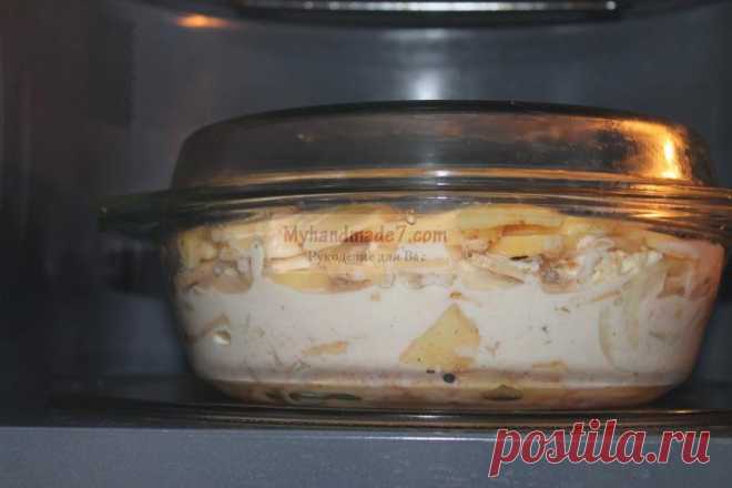 Картошечка с сыром запечёная в микроволновке