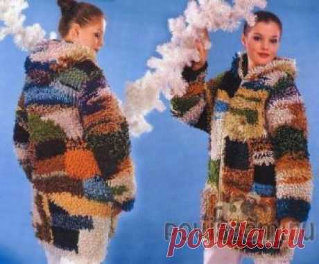 «Меховое» пальто крючком