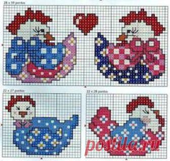 gráfico ponto cruz - galinhas