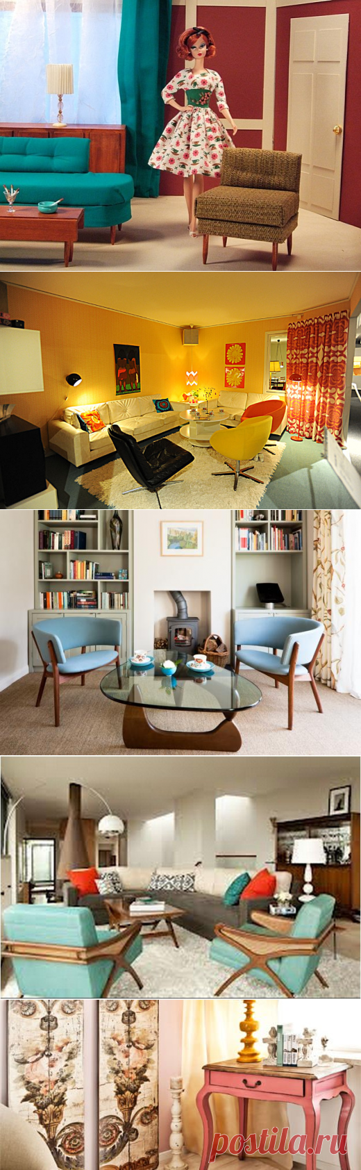 Стиль 60 х в интерьере: как подобрать аксессуары, мебель и палитру