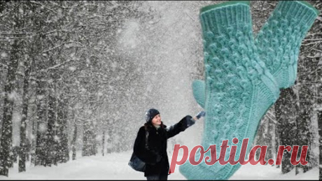 Вязаные носочки. Спицами. Очень простые.#(2024.)