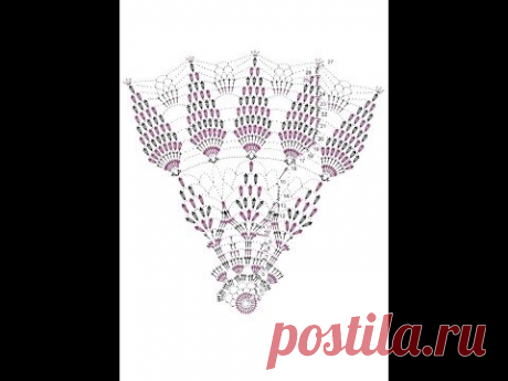 Читаем схему салфетки крючком часть 3 (Read scheme napkins crochet part 3) - YouTube