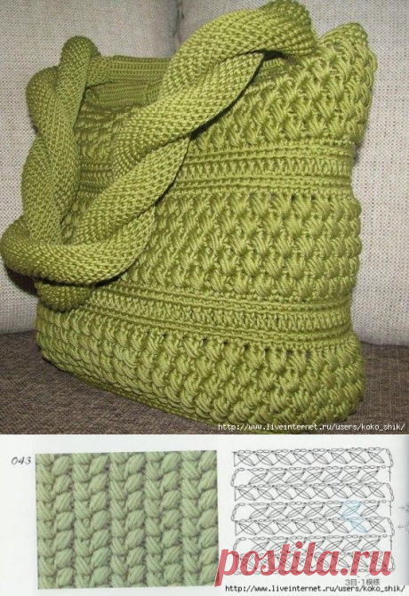 Вязание крючком - Сумка крючком &quot;Оливковая роща&quot;