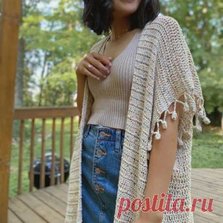 Кардиган кимоно крючком и спальные принадлежности - KnitcroAddict