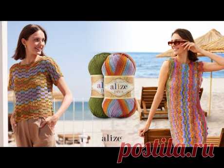 Летнее платье с Alize Diva и Diva Batik