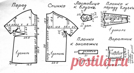 Блузка из гипюра, блузка с отделкой бейкой, блузка с отделкой фестонами, мода 1960 год