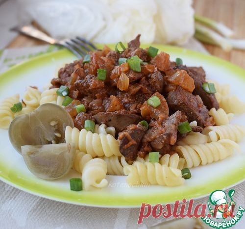 Куриная печень с солёными помидорами – кулинарный рецепт