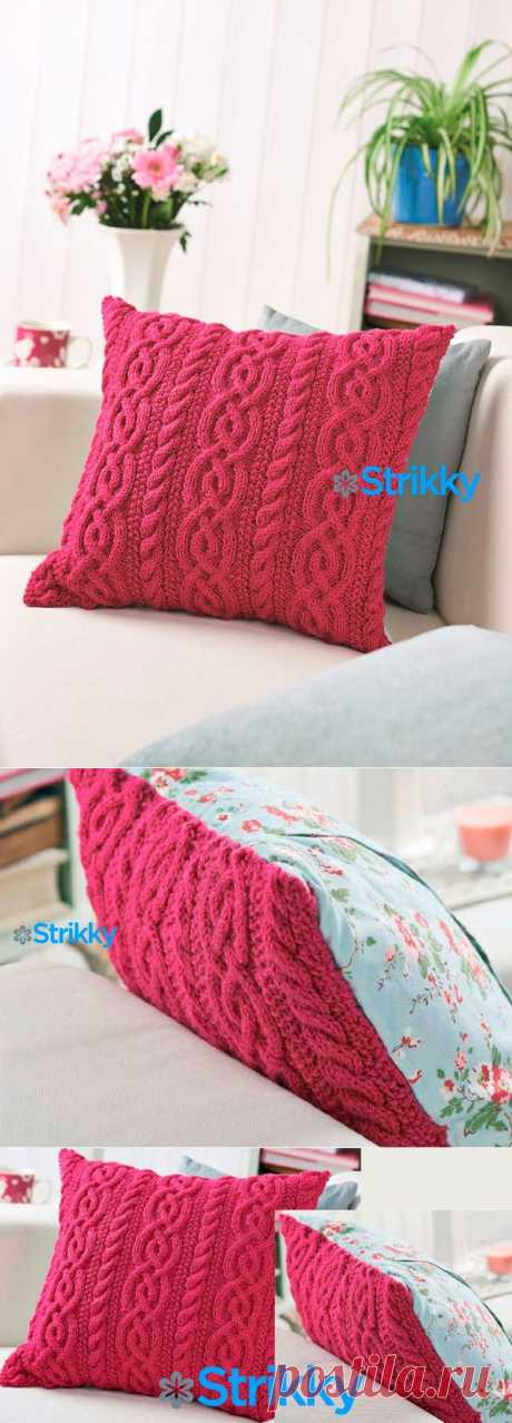 Подушка Hibiscus Twist от Lucinda Ganderton’, вязаная спицами | Strikky.ru