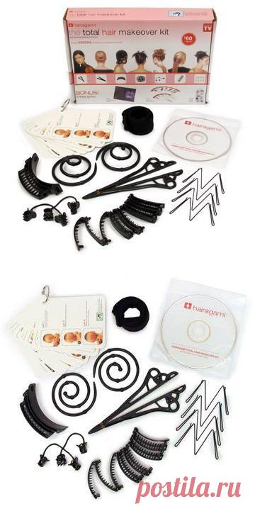Набор заколок Hairagami (Хэагами ) - это ваша маленькая домашняя парикмахерская. Теперь вы сможете меняться каждый день, а красивые прически станут вашим неотъемлемым атрибутом. Диск с инструкциями поможет выбрать необычную прическу на каждый день, а заколки сделают ее реальной!