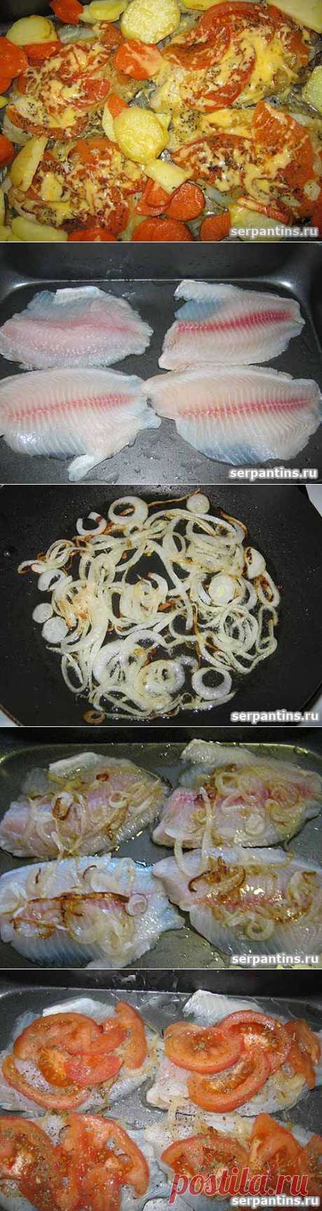 Тилапия с овощами в духовке | Серпантин