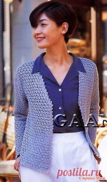 Жакет с узором из цепочек. Крючок. - ВЯЗАНАЯ МОДА+ ДЛЯ НЕМОДЕЛЬНЫХ ДАМ - Страна Мам