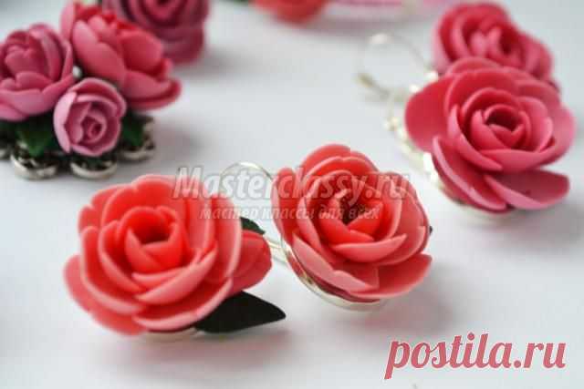 Серьги из полимерной глины. Пионы. Мастер-класс с пошаговыми фото