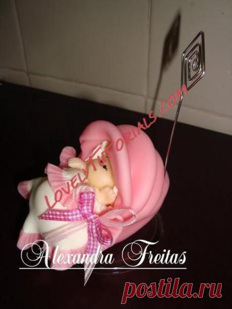 МК лепка "Колыбелька с малышкой" -Crib and baby cake topper step by step - Мастер-классы по украшению тортов Cake Decorating Tutorials (How To's) Tortas Paso a Paso