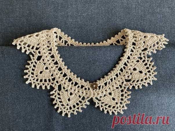 Запись на стене 🧶 Красивый воротничок крючком.