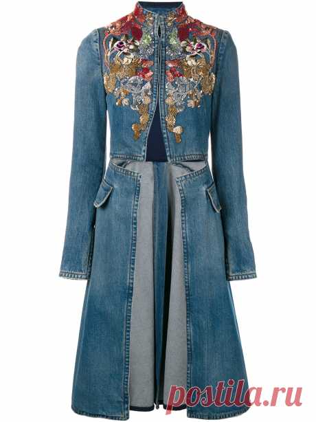 Александр Маккуин | Украшенные Denim пальто | Женская одежда | Browns Мода