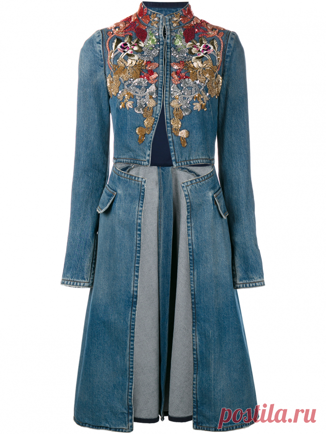 Александр Маккуин | Украшенные Denim пальто | Женская одежда | Browns Мода