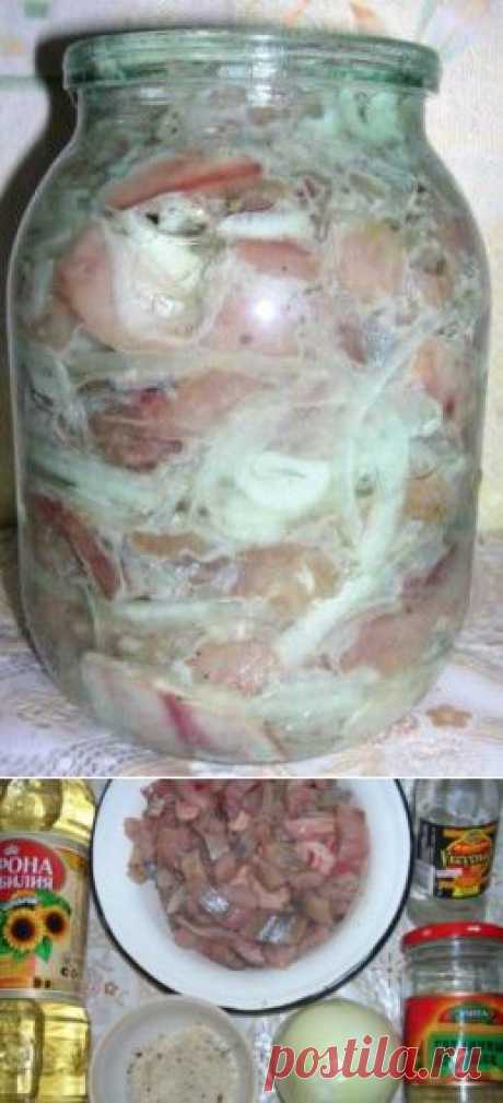 Селедка в горчично-уксусной заливке : Рыбные блюда