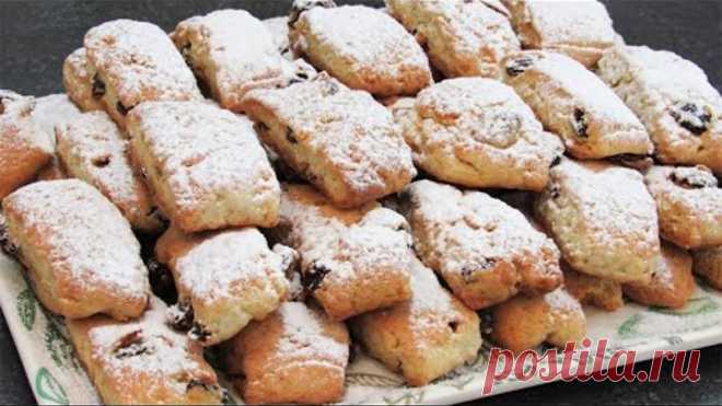Домашнее Печенье на растительном масле! Простое тесто - Вкусная выпечка с изюмом!