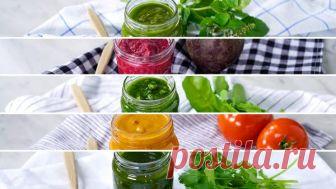 Cinco Jeitos de Fazer Pesto ~ Receita Receita com instruções em vídeo: Aprenda cinco jeitos de fazer pesto. É fácil, rápido e fica uma delícia com macarrão, saladas ou sanduíches! 
     Ingredientes: 2 maços de manjericão, ½ xícara de parmesão ralado, 1 dente de alho, ½ xícara de azeite de oliva, Sal e pimenta preta a gosto, 40g de nozes picadas