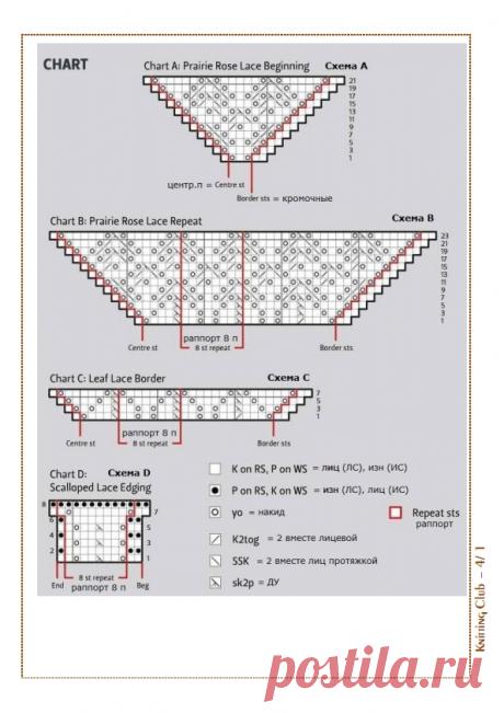 Шаль Роза прерий / Prairie Rose Lace Shawl