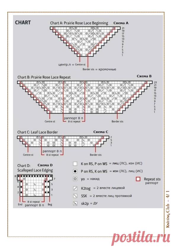 Шаль Роза прерий / Prairie Rose Lace Shawl