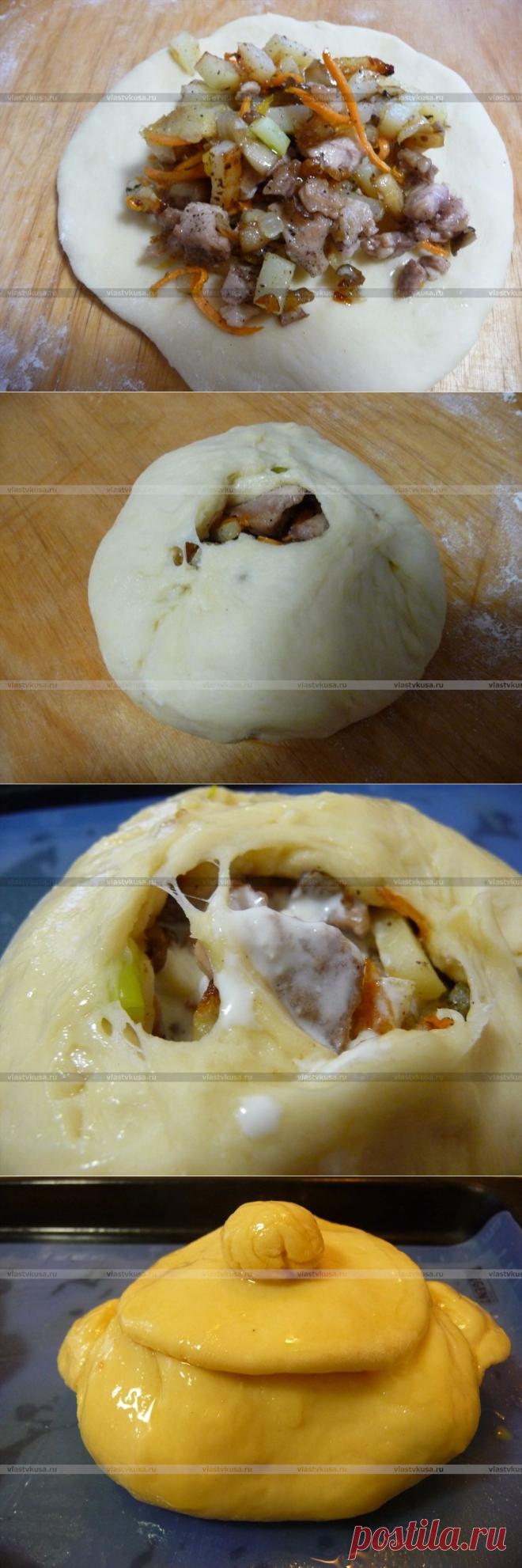 Жаркое в горшочках из...теста! | Кулинария Просто!