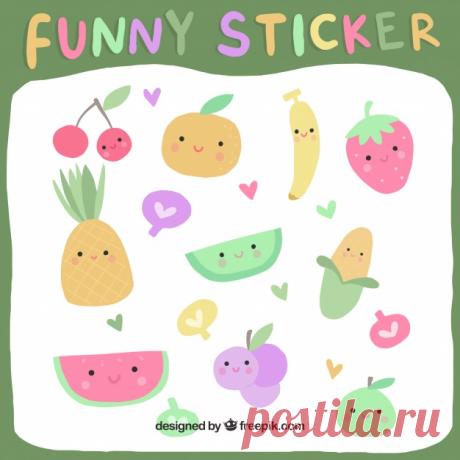 Смешные фруктовые наклейки с ручным рисунком Более миллиона свободных векторов, PSD, фотографии и бесплатные иконки. Эксклюзивные халявы и все графические ресурсы, которые необходимые для ваших проектов