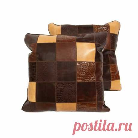 Декоративная подушка из кожи