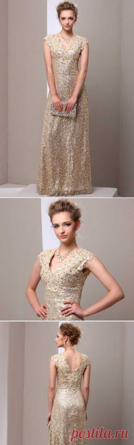 gown evening dress Picture - More Detailed Picture about 2014 New Fashion Hot Sale Golden Sequined V Neck Long Evening Dresses Floor Length Party Gowns vestidos de fiesta Free Shipping Picture in Prom Dresses from Happy Like You | Aliexpress.com | Alibaba Group