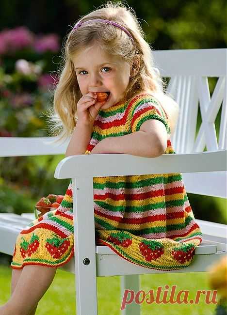 Платье для девочки с клубникой. Идеи для вязания | Шкатулочка для рукодельниц
