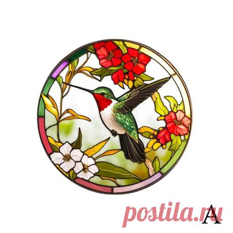 Цветные витражные наклейки в стиле ретро с изображением Колибри, бабочки, цветов, оконная декоративная пленка для защиты от столкновений, съемная пленка Electros W1I5 | AliExpress