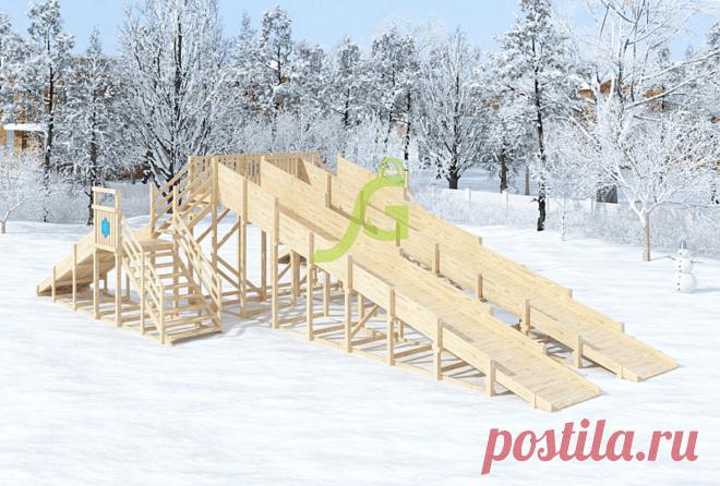 Зимние деревянные горки с доставкой в город Люберцы купить на сайте огниво-спорт.ру