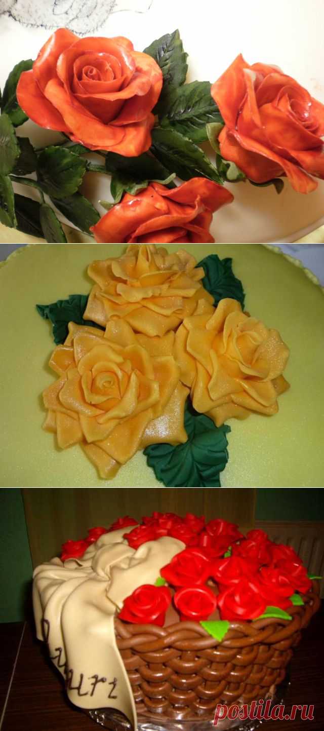 Роза из сахарной мастики. МК и рецепт приготовления мастики.