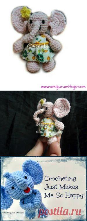 Крошечный Слоник Грейси Бесплатно Вязание Крючком Узор ~ Амигуруми Идти