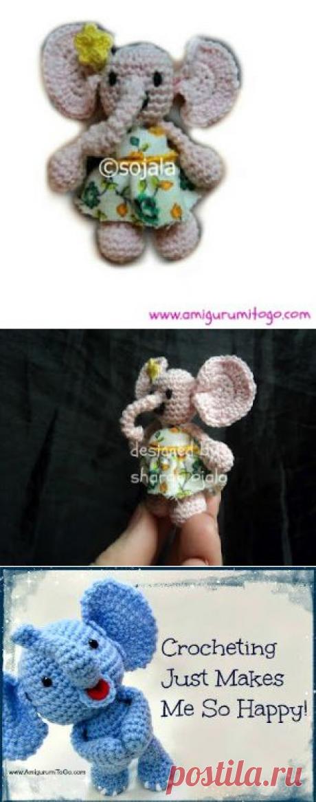 Крошечный Слоник Грейси Бесплатно Вязание Крючком Узор ~ Амигуруми Идти