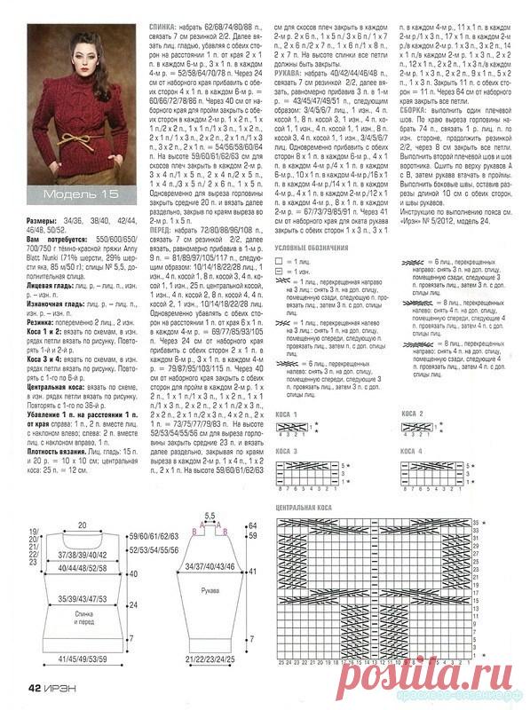 Красивый свитер спицами — Красивое вязание